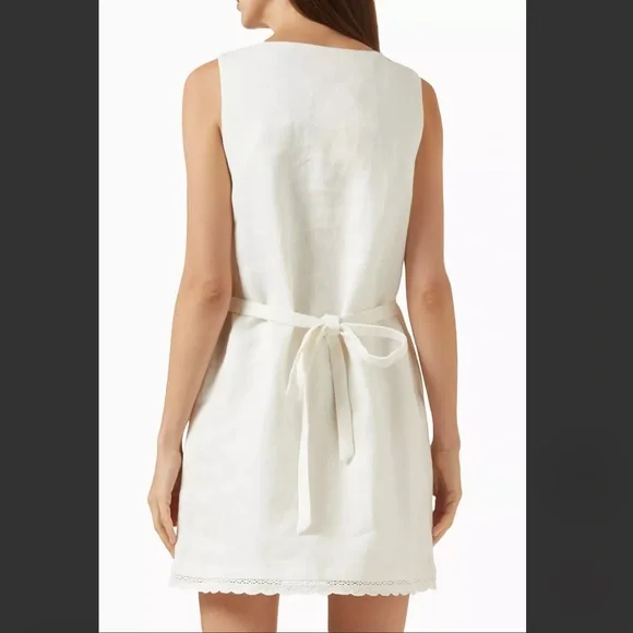 NWT Posse Effi Mini Dress 100% Linen White Size S